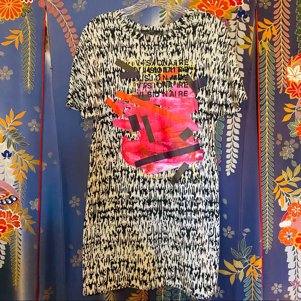Zara Graphic T-Shirt Dress